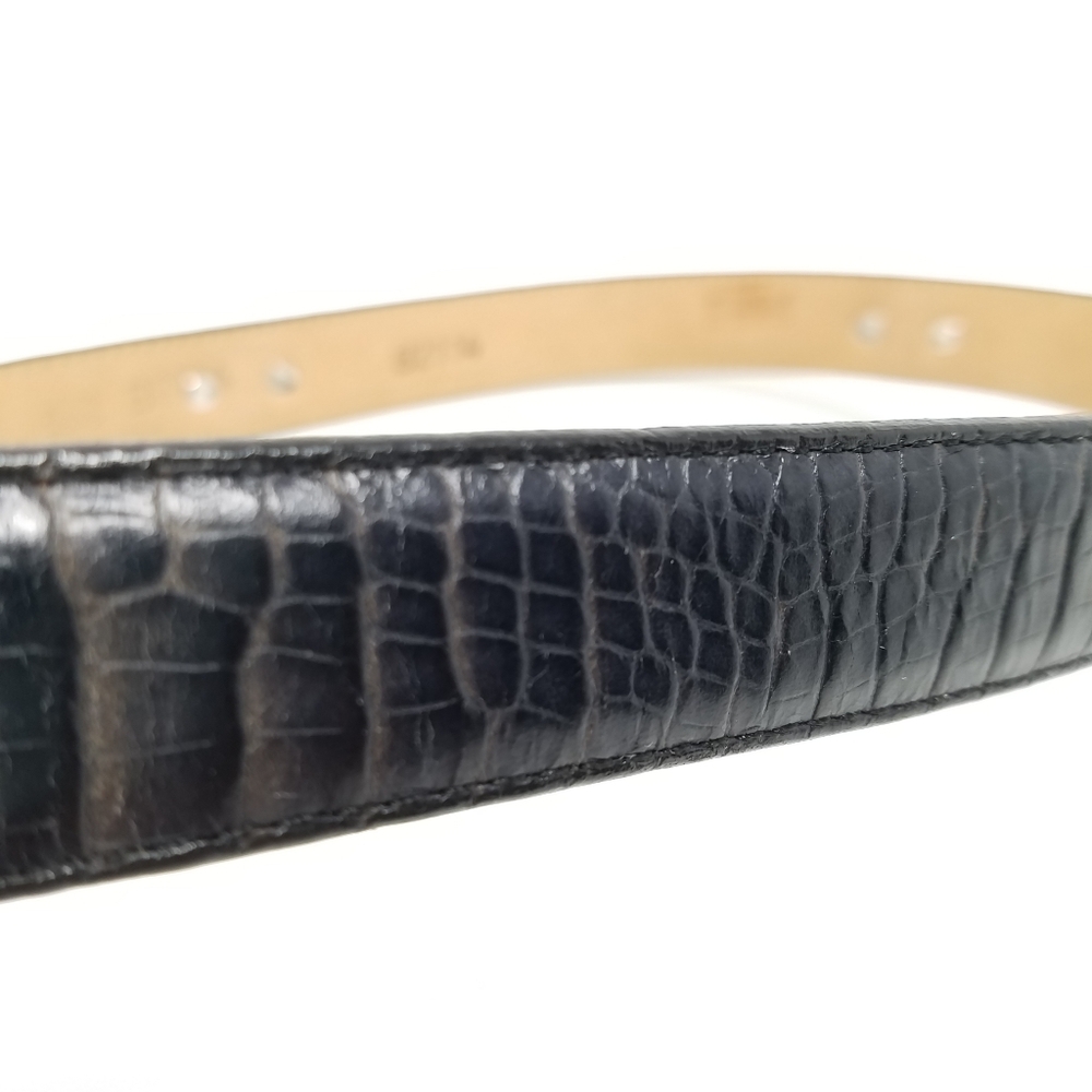 Brighton Black Alligator, Crocodile Embossed Leather Belt, ML, 32 - Picture 9 of 10